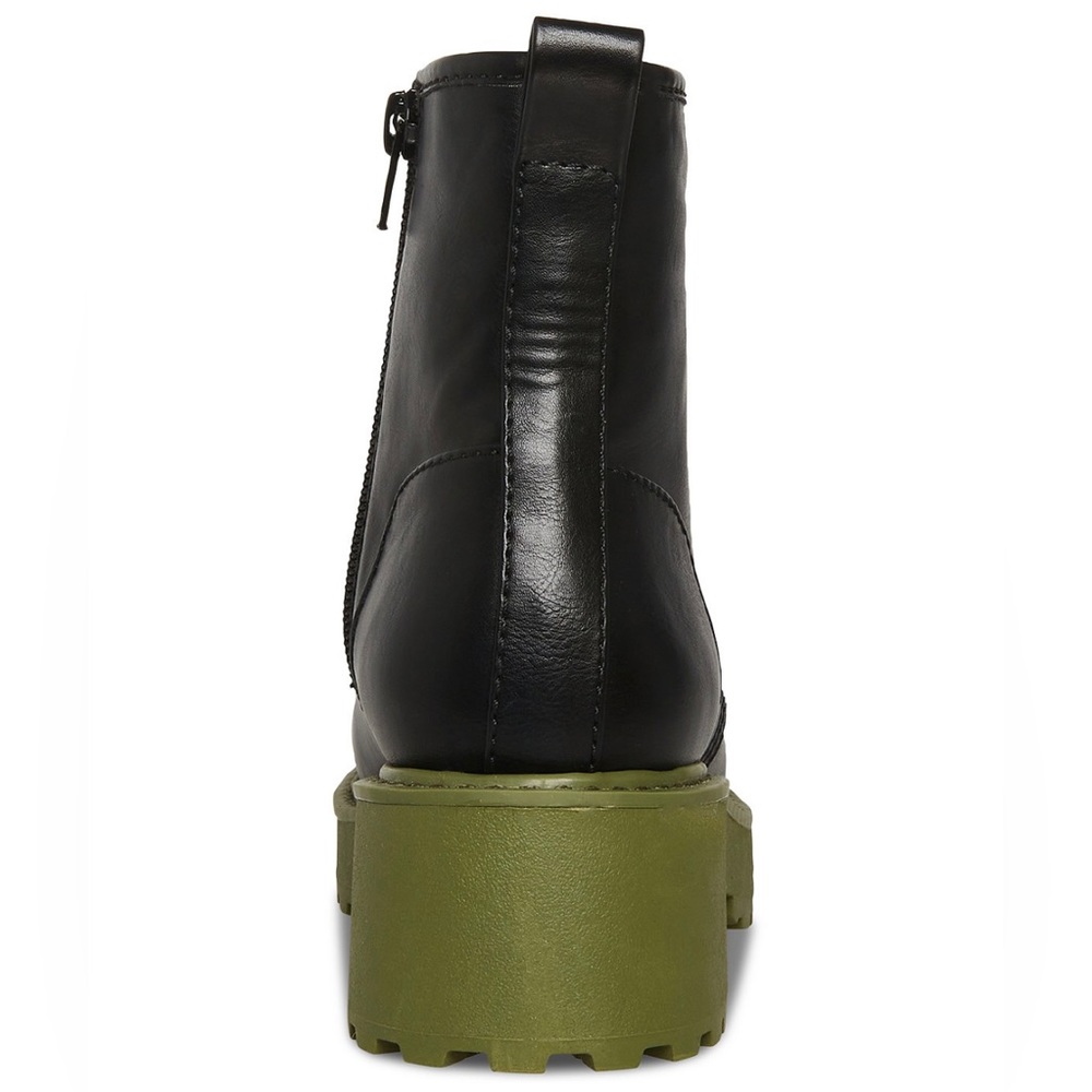 MADDEN GIRL WOMENS CARRA COMBAT BOOT BLACK/OLIVE - Picture 3 of 5